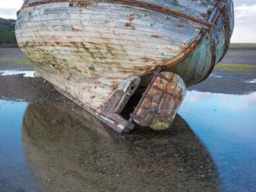 One of the stranded boats in Dulas Bay, Anglesey North Wales